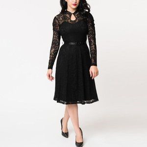 New Dita Lace Swing Dress Black Large Voodoo Vixen